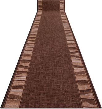 RugsX Rugsx - Alfombra De Pasillo Con Refuerzo De Goma Linea Marr&oacute;n 100cm Brown 100x1400 Cm