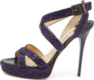 Jimmy Choo London 130mm leather sandals - Purple