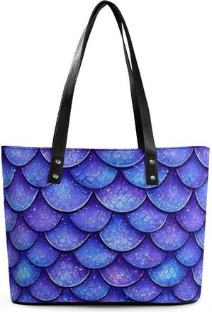 Generic Rainbow Mermaidess Scale Tote Bags for Women Cute Shoulder Purses Handbags