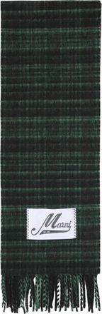 Marni Geruite Sjaal - Heren - Wintersjaals - Zwart - ONE Size - Wol - Accessoires