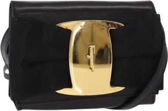 Ferragamo Pre-owned Cross Body Bags, female, Black, Size: ONE SIZE Pre-owned Leather Crossbody Bag