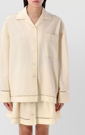 Golden Goose cream striped blouse pocket