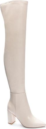 Chinese Laundry Chinese Laundry Fun Times Womens Cream Block Heel Over The Knee Boot JOBB1056