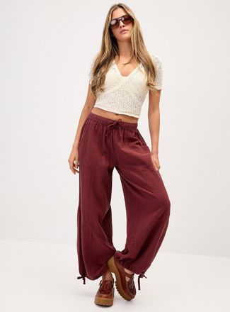 Twik Womens Loose organic cotton gauze jogger