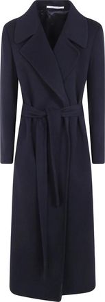 Tagliatore Melody Coat - Dames - Jas met riem - Blauw - S - Wol - Jassen