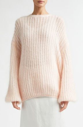 Toteme Puffed Wool & Mohair Open Stitch Sweater in Bloom at Nordstrom, Size X-Small