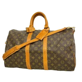 Louis Vuitton Vintage, unisex, Bruin, ONE Size, Leer, Pre-owned Keepall Bandouliere 45 Boston Bag