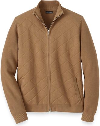 Paul Fredrick Cotton Full Zip Mock Neck Sweater Jacket