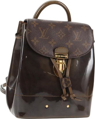 Louis Vuitton Hot Springs Vernis With Monogram Canvas Brown Canvas Backpack Bag (Pre-Owned)