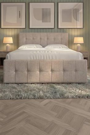 Home Discount Vida Designs Valentina Double & King Ottoman Storage Bed & Mattress in Beige