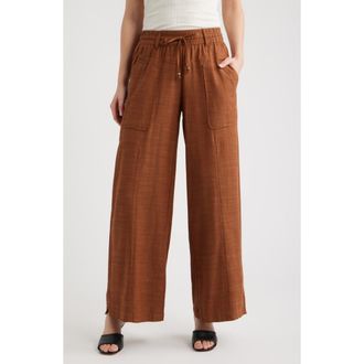 Wit & Wisdom Skyrise Wide Leg Pants in Pecan at Nordstrom, Size X-Large P