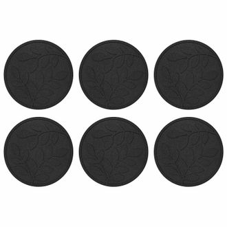 vidaXL Piedra Decorativa 6 Pcs Negro &Oslash; 44 X 2 Cm Goma Vidaxl