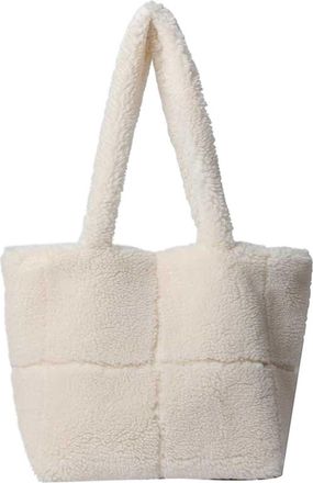 Generic Womens Plush Bags Fluffy Plush Women Underarm Bag Large Tote Solid Color Shopper Armpit Ladies High Capacity Square Shoulder(White)