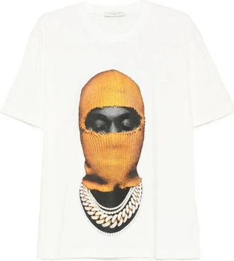 Ih Nom Uh Nit T-shirt met maskerprint - Heren - T-shirts - Wit - S - Katoen - Tops