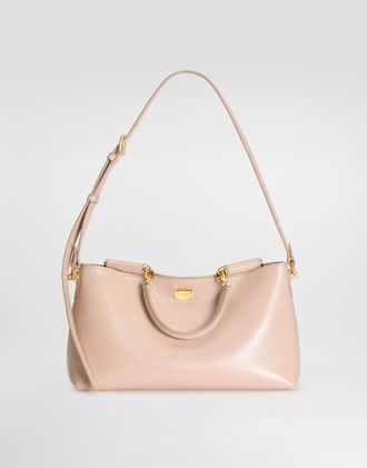 Dolce & Gabbana Vittoria Calfskin Handbag - Woman Handbags Beige Onesize