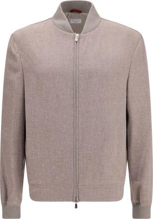 Brunello Cucinelli Brunello Cucinelli Mens Zip Up Jacket - Grey Cashmere - Size EU 48 (Mens)