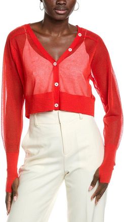 Kenneth Cole Sheer Saddle Shoulder Crop Cardigan