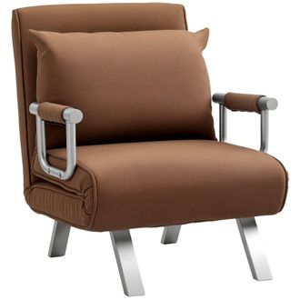 HOMCOM Sof&aacute; cama individual 65x69x80 cm marr&oacute;n