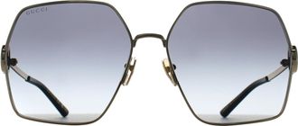 Gucci Square Womens Gold Grey Gradient GG2163S Metal - One Size