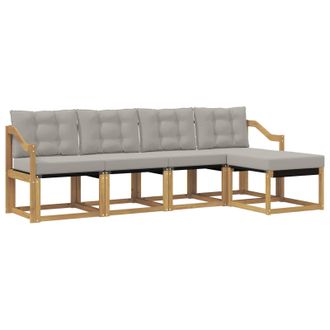 vidaXL Conjunto De Sof&aacute;s De Exterior 5 Pcs Blanco Y Gris Claro Vidaxl