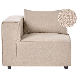 Beliani M&oacute;dulo Esquinero Moderno Minimalista De 1 Plaza Tapizado De Boucl&eacute; Beige Axebo
