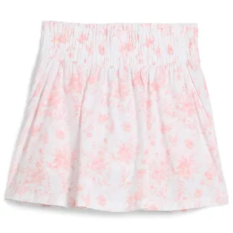 Puma Sandy Golf Skirt Womens Pink Floral Smocked Waist A-Line Active DSGL564