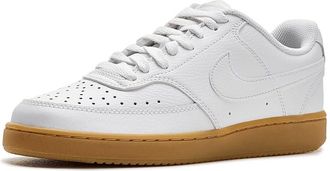 Nike Court Vision Low Mens Shoes White/White/Photon Dust/Gum Light Brown : 10.5 D - Medium, Leather
