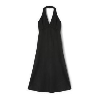 Motivi Midi Kleedjes - Dames - Feestkleedjes - Zwart - XS - Linnen - Kleedjes