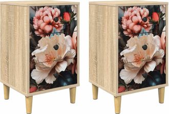vidaXL Mesa De Noche Borne 2 Uds. Roble Sonoma 36 X 33 X 60 Cm Vidaxl