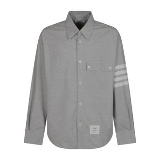 Thom Browne Heren, Overhemden, Grijs, Maat: S Flanel