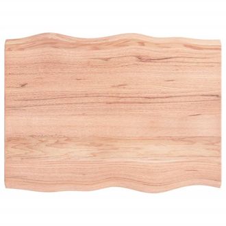 Berkfield Home Table Top Light Brown 80x60x(2-4) cm Treated Solid Wood Live Edge