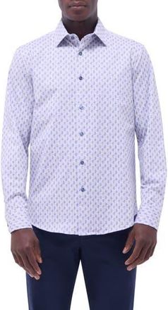 Bugatchi Jimmy OoohCotton Paisley Button-Up Shirt in Dusty Pink at Nordstrom Rack, Size Xxx-Large