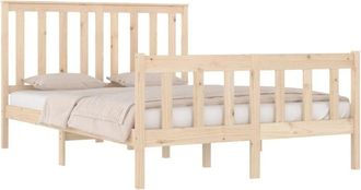 vidaXL Estructura De Cama Doble Sin Colch&oacute;n Madera Maciza Vidaxl