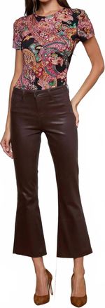 L'agence Kendra Cropped Flare Pant In Chocolate Coated