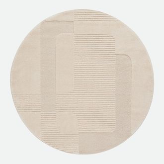La Redoute Interieurs Rond tapijt, geometrisch reli&euml;fpatroon, LODGO