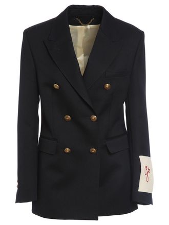 Golden Goose Blue Gold-Tone Buttons Wool Blazer