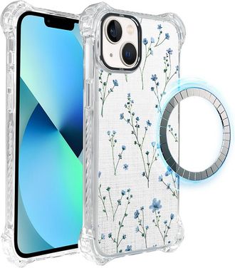 OEM Funda Ibizu Dropguard Ultra Para Iphone 13 Con Magsafe, Color Pastel Bloom, Color Azul Sue&ntilde;o