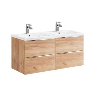 Petits Meubles Mueble lavabo encastrado estratificado marr&oacute;n