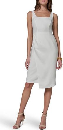 DKNY Faux Wrap Sheath Dress in Cream at Nordstrom, Size 12
