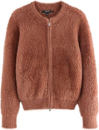 Next Zip Bomber Cardigan in Brown at Nordstrom, Size Medium