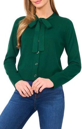CeCe by Cynthia Steffe Tie Neck Cardigan in Alpine Green at Nordstrom Rack, Size Xx-Small