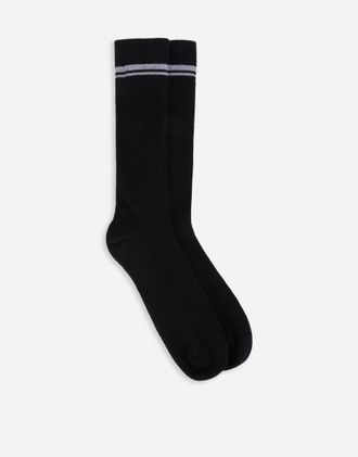 Dolce & Gabbana Stretch Cotton Socks With Jacquard Dg Logo - Man Socks Multi-colored Xl