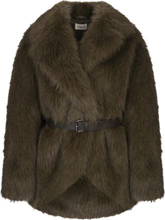 P.A.R.O.S.H. Groene Polyester Jas voor Vrouwen - Dames - Jassen - Groen - L - Polyester - Jassen