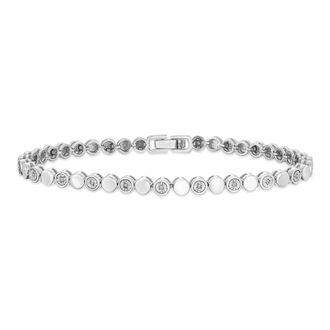 The Diamond Store Lab Diamond Tennis Bracelet Round Cut 0.10ct H/SI Silver
