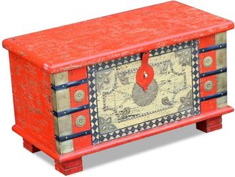 Berkfield Home Storage Chest Red Mango Wood 80x40x45 cm | Size: 80 x 40 x 45 cm