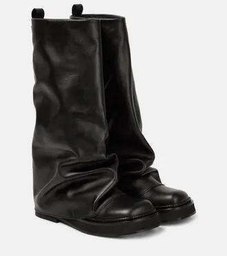 サンダル・ミュール THE ATTICO Black leather Mini Robin slippers Mini Robin'' black sabot for Women | THE ATTICO®