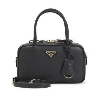 Prada Calf Leather Handbag - female - Prada - Handbags - Black - ONE SIZE - Bags