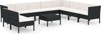 vidaXL 11 Pcs Garden Lounge Set Con Coj&iacute;n De Pozo De Terciopelo