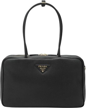 Prada Large Top Handle Bag - female - Prada - Shoulder Bags - Black - ONE SIZE - Bags