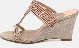 Gina Pink Beads Embellished Wedge Sandals